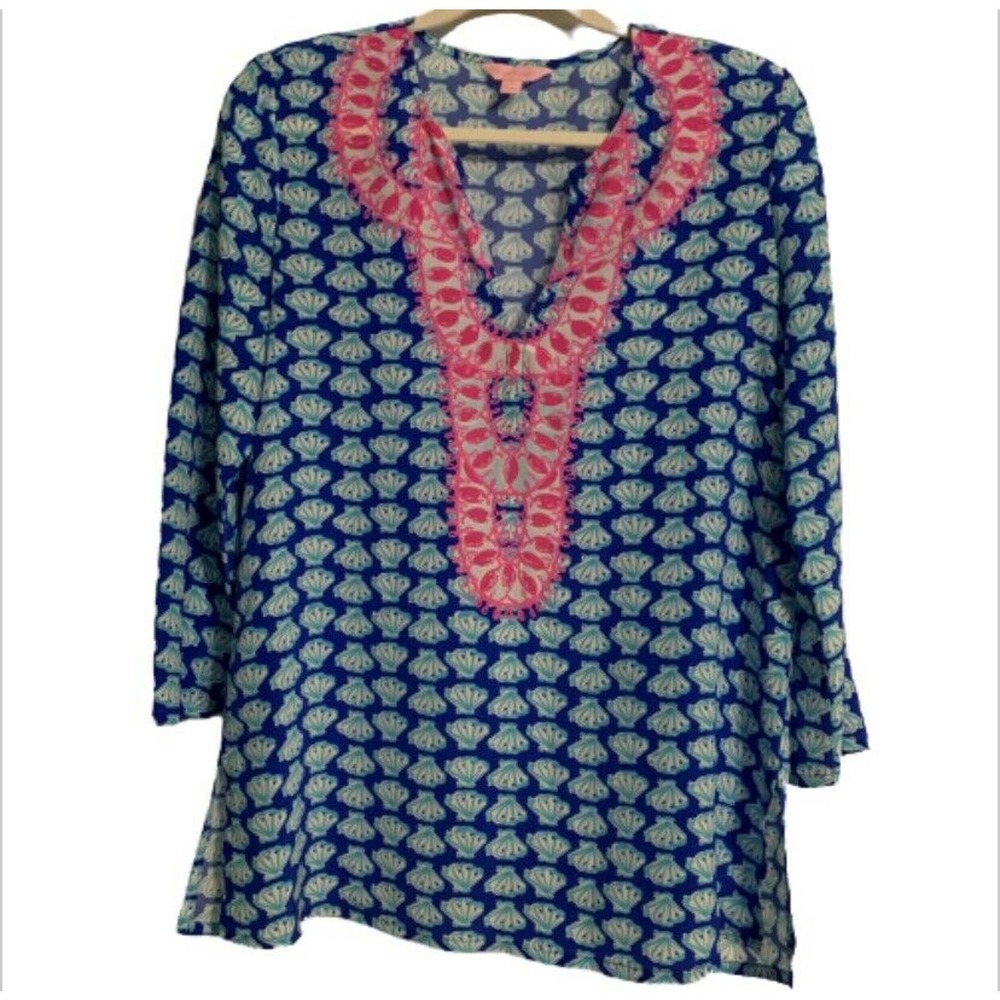 LILLY PULITZER Renato Tunic Silk Top Shirt